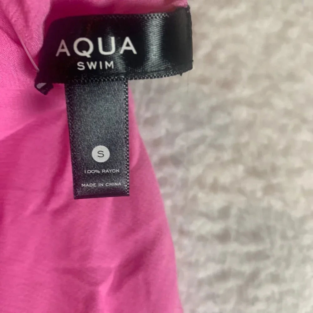 Aqua Swim Women's Lush Pink Wrap Pareo‎ Beach Rayon Swimsuit Cover Up Size S NWT